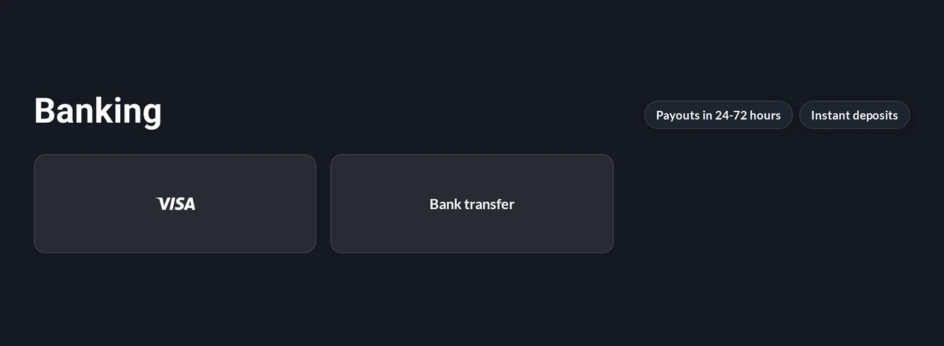 Claim instant deposit options.
